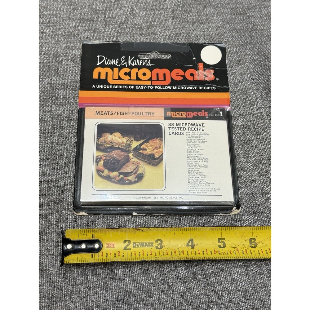 New Vintage MicroMeals Microwave Recipe Cards 1981‎ Home Decor Funky Weird